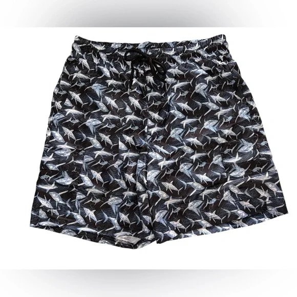 Centro Fish Print Men Swim Shorts With Drawstring size S NWT - Picture 1 of 2